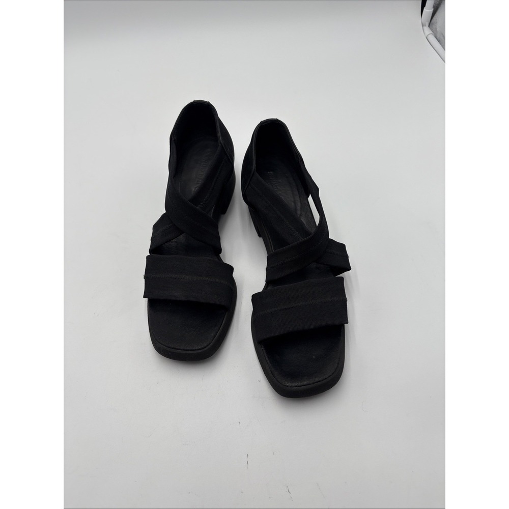 Donald J Pliner Women Sandal Heels Black Made In Spain Size‎ 10M Stretch Straps